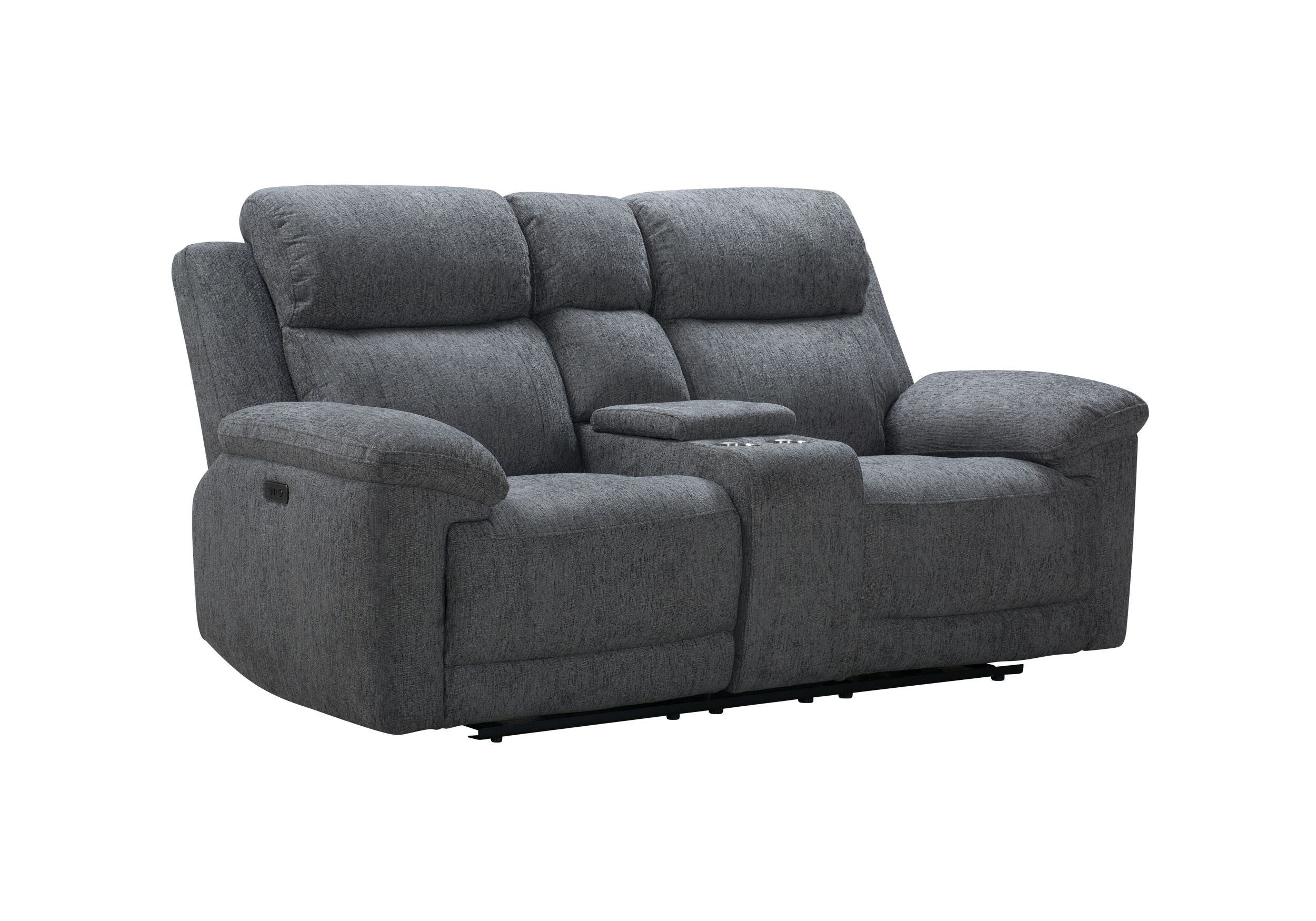 Chloe 2 Seater Power Recliner Sofa with Console - Image 11