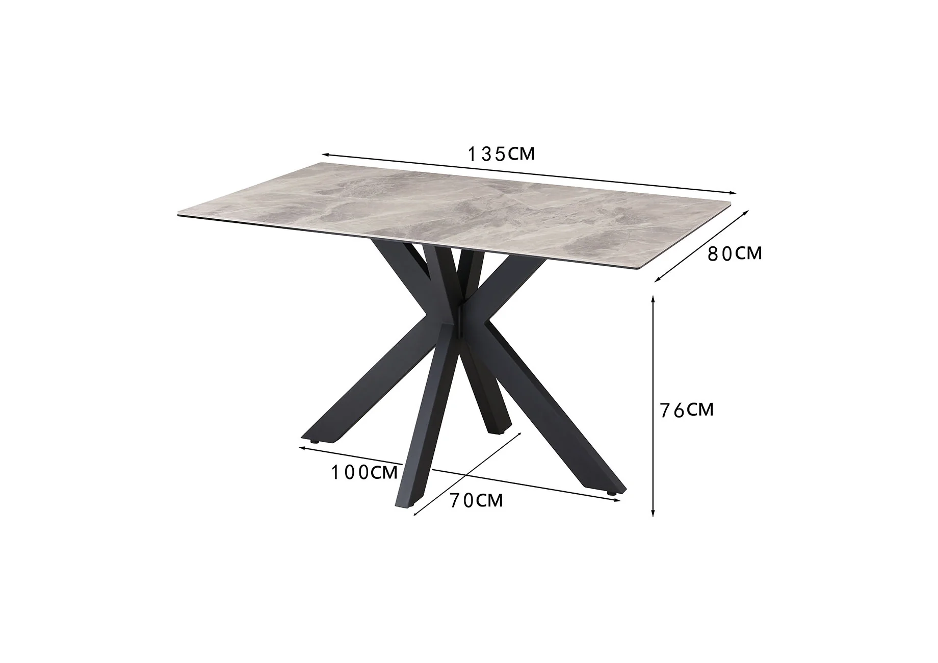 Ebony Dining Set with Bench and Ceramic Table - Image 7