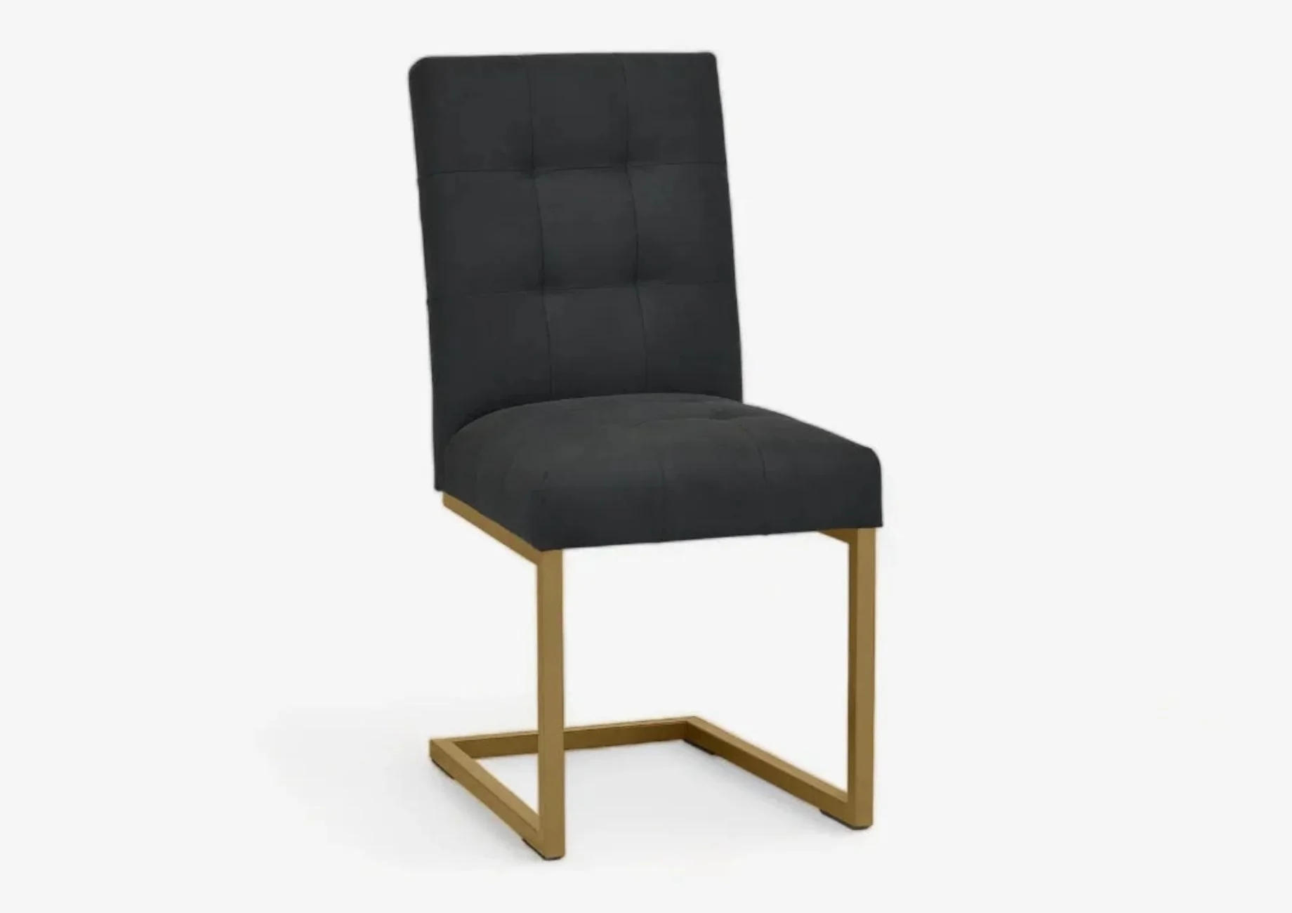 Set of 2 Lindos Cantilever Fumed Oak Dining Chairs - Black Fabric - Image 3