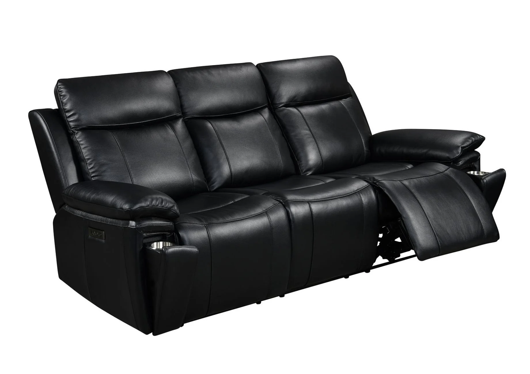 Savio 3 Seater Recliner Sofa with Power Headrests and cupholders - Image 4