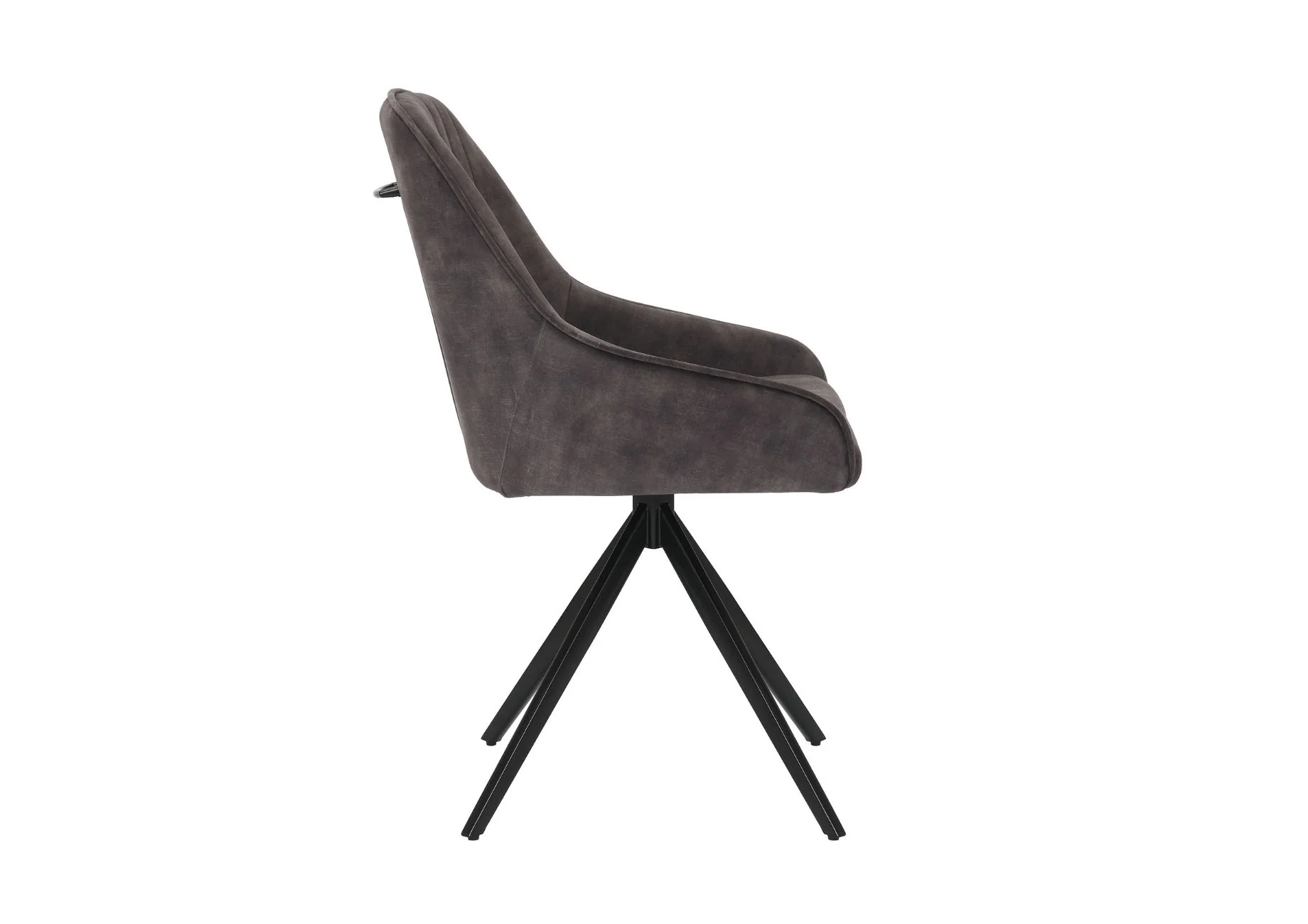 Set of 2 Sofia Velvet Swivel Dining Chairs - Charcoal - Image 4