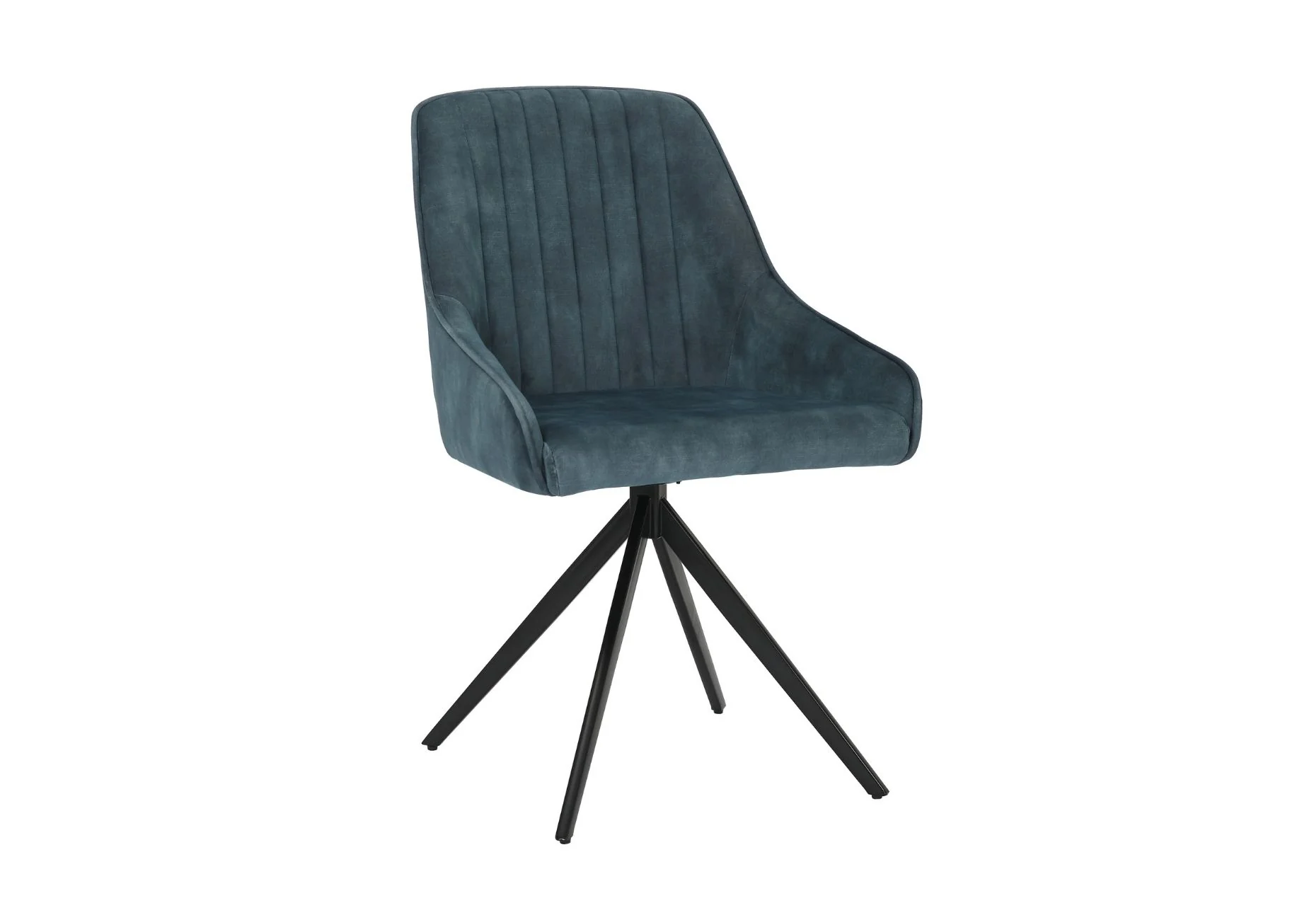 Set of 2 Sofia Velvet Swivel Dining Chairs - Velvet Blue - Image 3